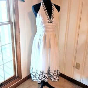 White Halter dress with beautiful detail NWOT